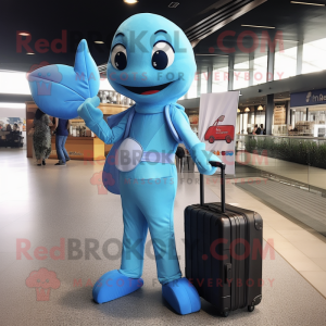 Sky Blue Mermaid mascotte...