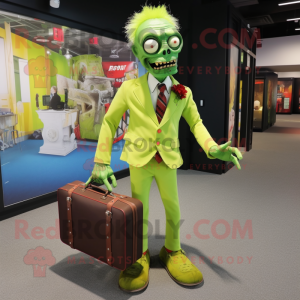 Lime Green Zombie mascotte...
