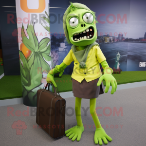 Limegrøn Zombie maskot...