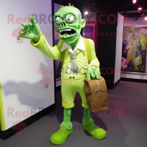 Lime Green Zombie mascotte...