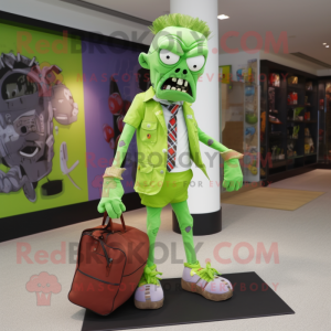 Lime Green Zombie mascotte...