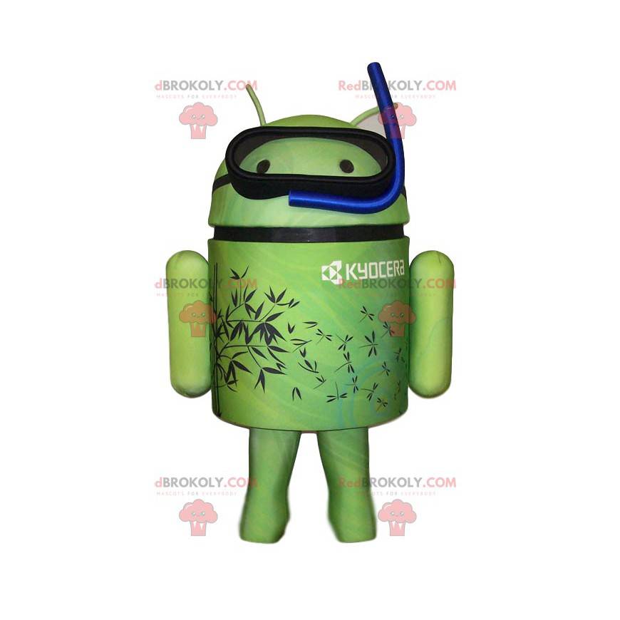 Mascot android verde con su tuba azul - Redbrokoly.com Mascot android verde con su tuba azul - Redbrokoly.com