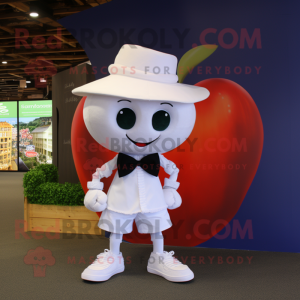 Vit Apple maskot kostym...