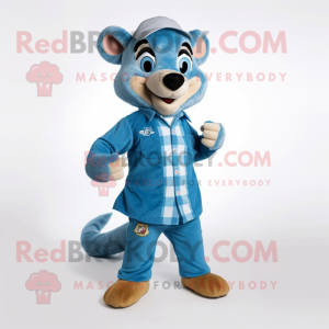 Blue Marten maskot kostym...