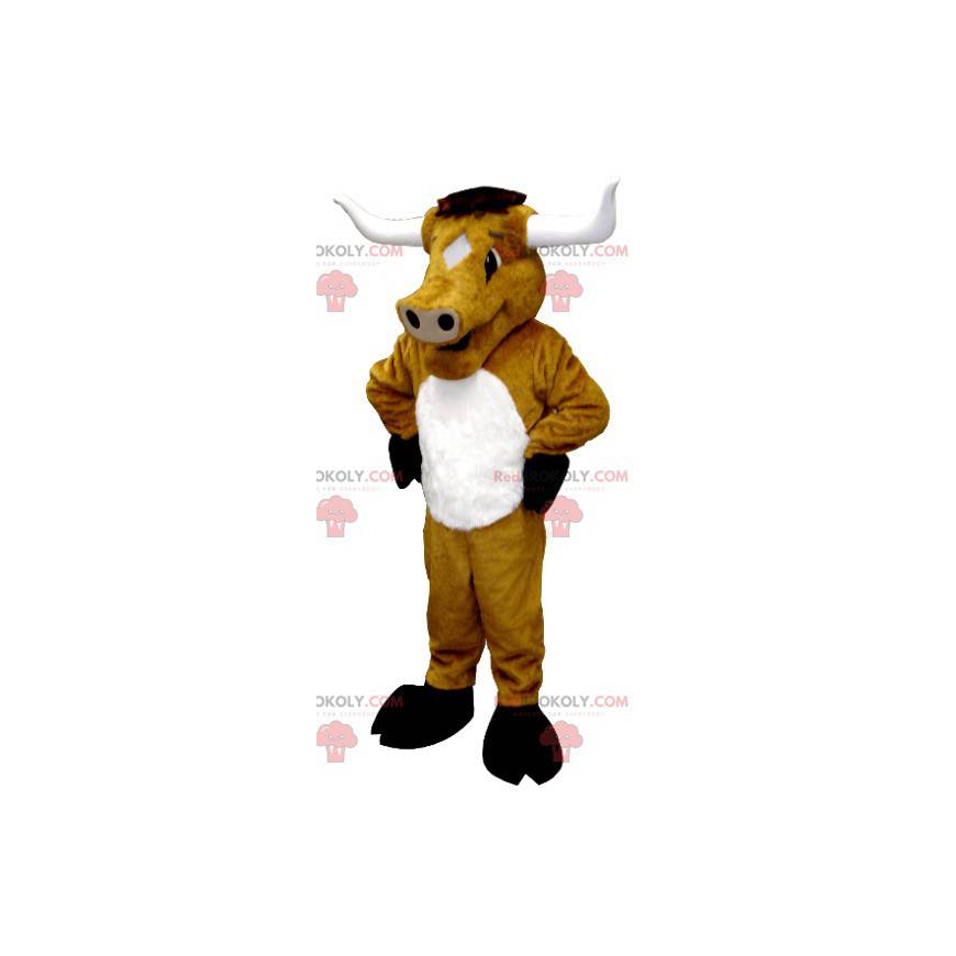 Maskotka gigantyczny bawół, byk, brązowa krowa - Redbrokoly.com