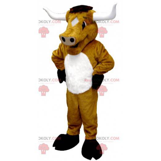 Mascote gigante vaca marrom búfalo touro - Redbrokoly.com