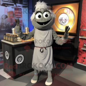 Gray Ramen mascot costume character dressed with a Dress Shirt and Bracelet watches