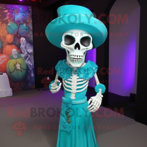 Turquoise Skull mascotte...