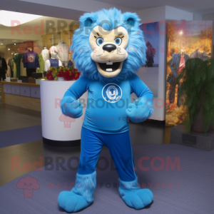 Blue Tamer Lion maskot...