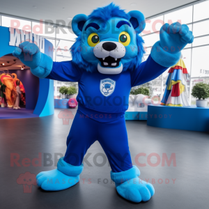 Blue Tamer Lion maskot...