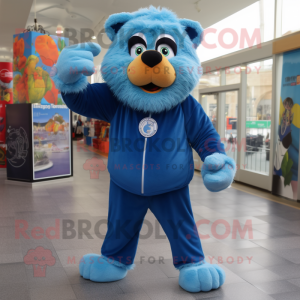 Blue Tamer Lion maskot...