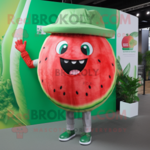 nan Watermelon mascot costume character dressed with a Blouse and Smartwatches