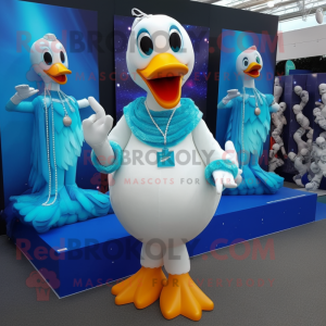 Cyan Swans maskot kostume...