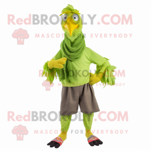 Lime Green Rooster maskot...