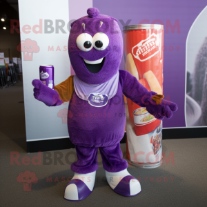 Purple Soda Can maskotdräkt...