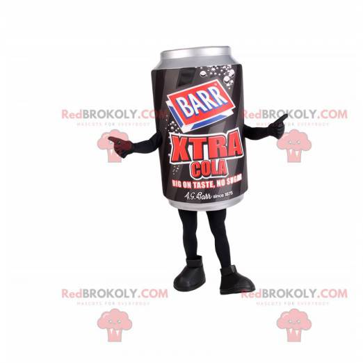 Mascote de lata de refrigerante preto e cinza - Redbrokoly.com