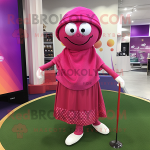 Magenta golfball maskot...