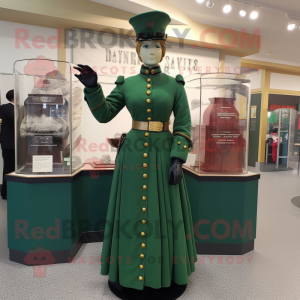 Green Civil War Soldier mascot costume character dressed with a Mini Dress and Gloves