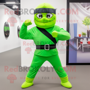 Lime Green Ninja mascotte...