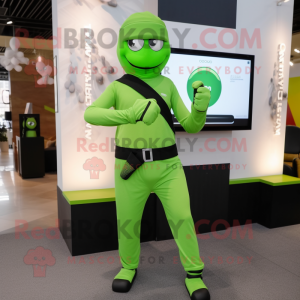 Limegrønn Ninja maskot...