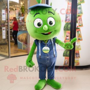 Olive Aglet mascot costume character dressed with a Jeans and Keychains