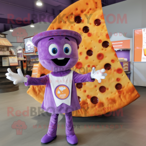 Lavendel Pizza Slice maskot...