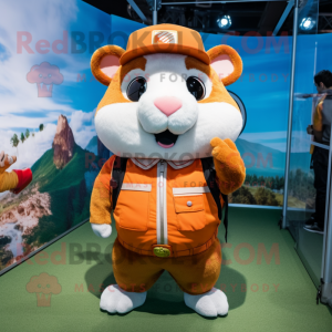 Orange Hamster mascot costume character dressed with a Cargo Pants and Bracelets