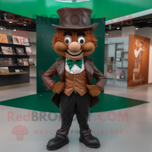 Brun Leprechaun Hat maskot...