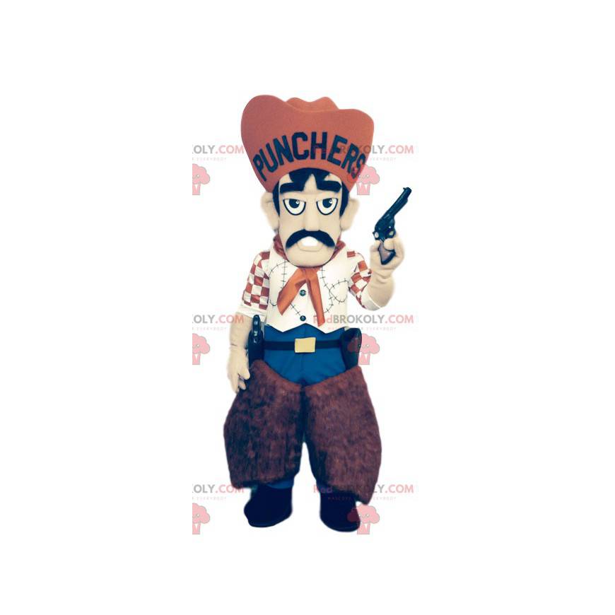 Mascota pistolero con su super sombrero marrón - Redbrokoly.com