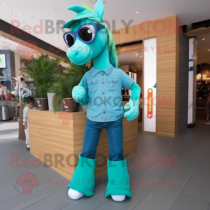 Postava maskota Teal Horse...