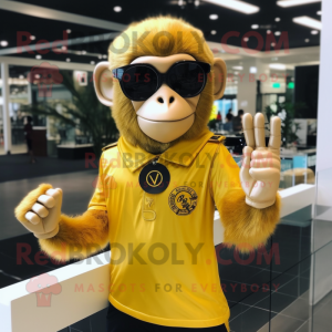 Gold Monkey maskot kostym...