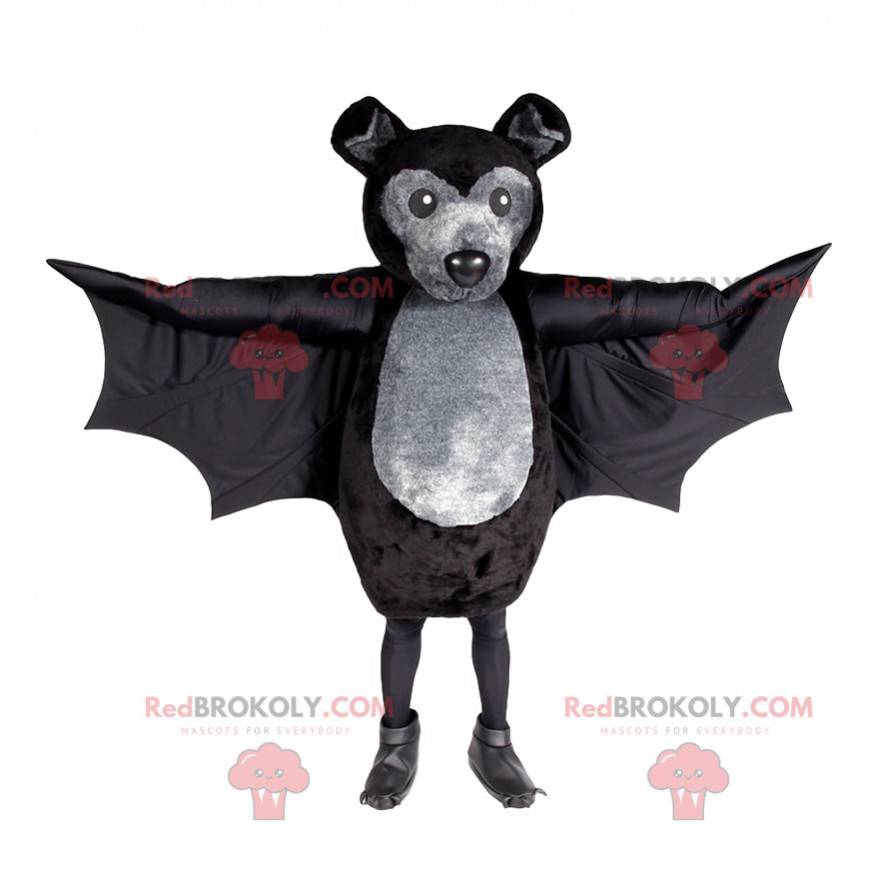 Maskottchen der grauen und schwarzen Fledermaus - Redbrokoly.com