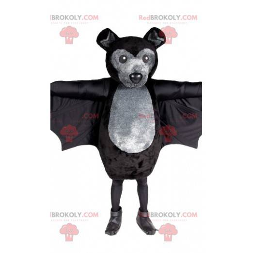 Mascotte pipistrello grigio e nero - Redbrokoly.com