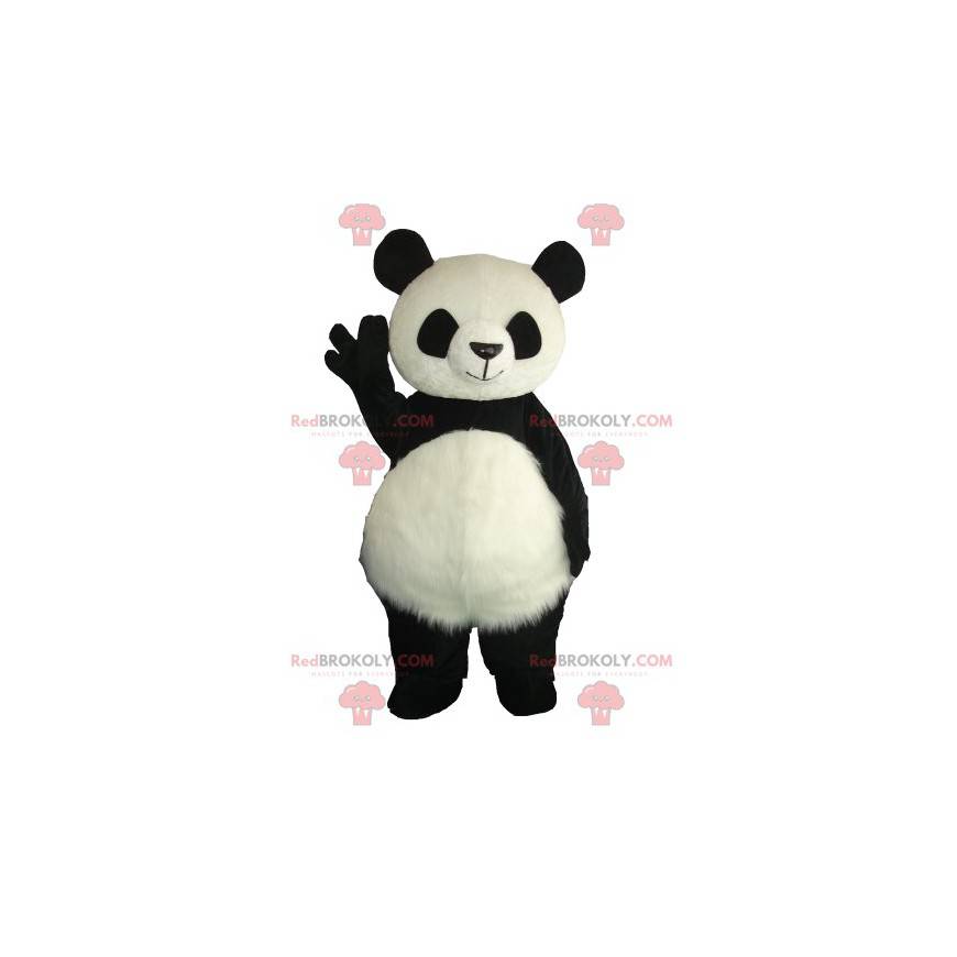 Mascotte de panda géant tout joyeux - Redbrokoly.com