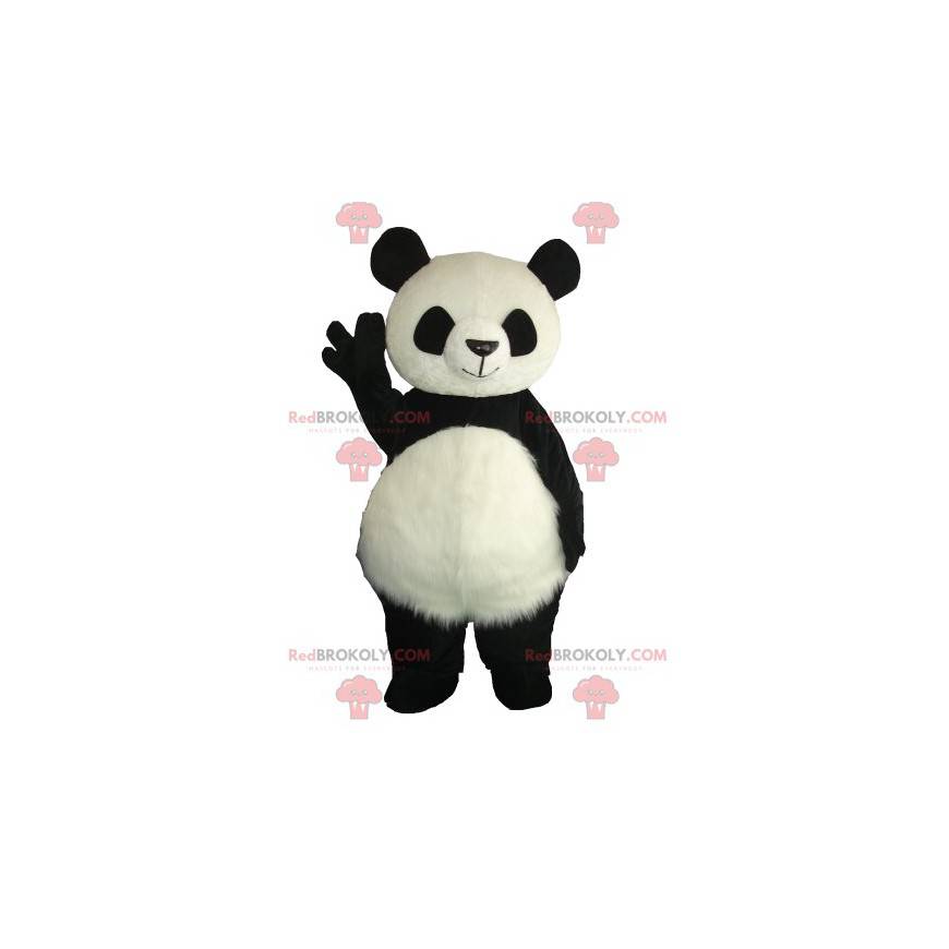Maskot obří panda šťastný - Redbrokoly.com
