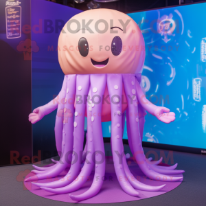 nan Jellyfish mascot costume character dressed with a Playsuit and Necklaces