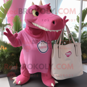 Pink Iguanodon maskot...