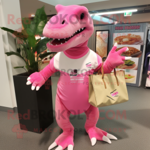 Pink Iguanodon maskot...