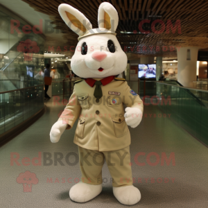 Tan Rabbit maskot kostym...