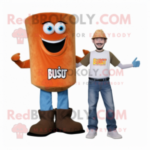 Rust Burgers mascot costume character dressed with a Bootcut Jeans and Shoe clips