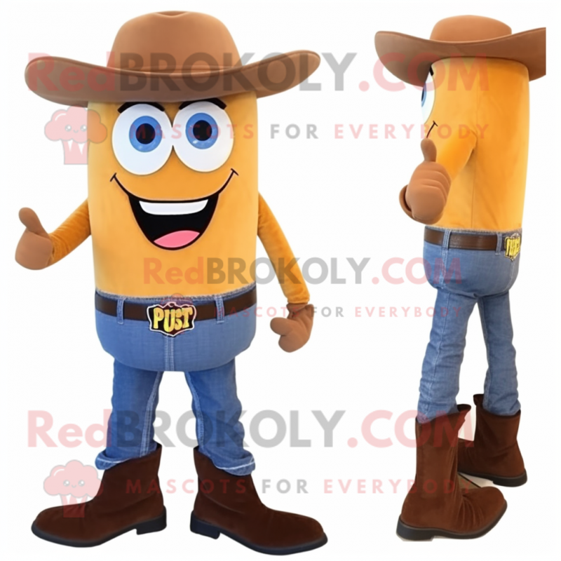Rust Burgers mascot costume character dressed with a Bootcut Jeans and Shoe clips Rust Burgers mascot costume character dressed with a Bootcut Jeans and Shoe clips