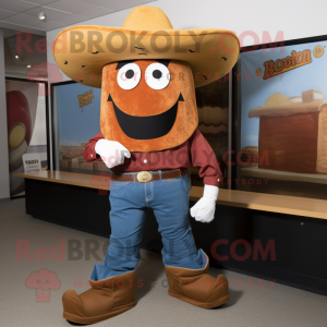 Rust Burgers mascot costume character dressed with a Bootcut Jeans and Shoe clips