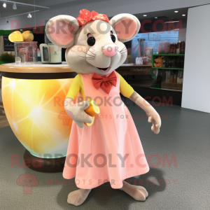 Peach Rat mascotte kostuum...