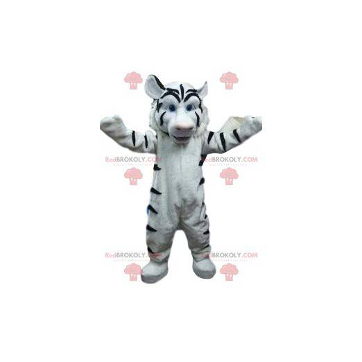 mascotte de tigre blanc géant et majestueux - Redbrokoly.com