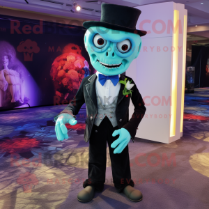 Cyan Zombie maskot kostume...