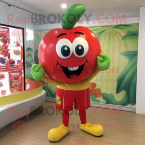 nan Apple mascot costume character dressed with a Rash Guard and Cummerbunds