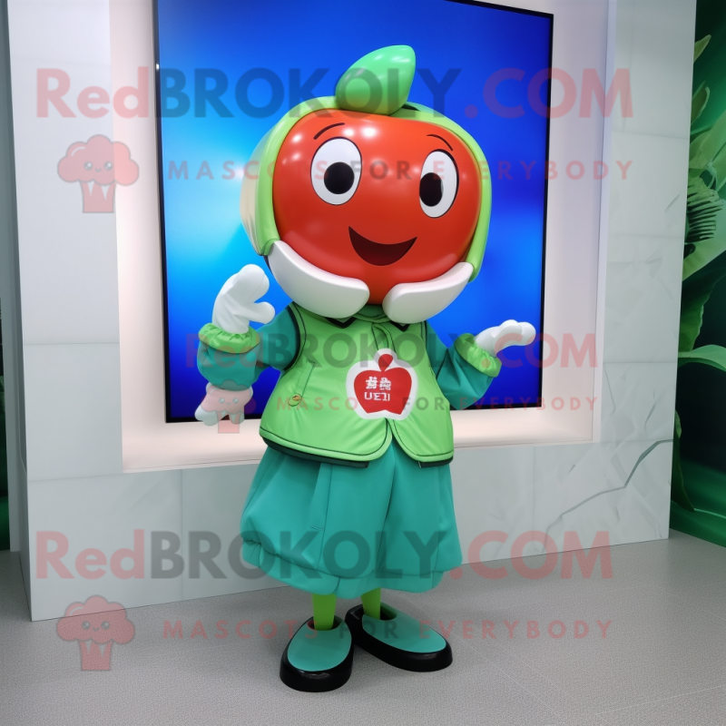 nan Apple mascot costume character dressed with a Rash Guard and Cummerbunds