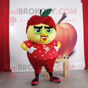 nan Apple mascot costume character dressed with a Rash Guard and Cummerbunds