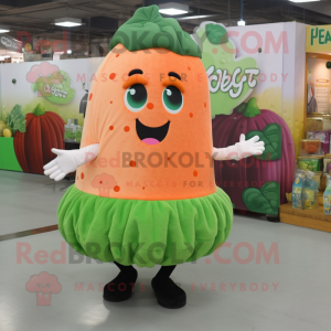 Peach Broccoli maskot drakt...
