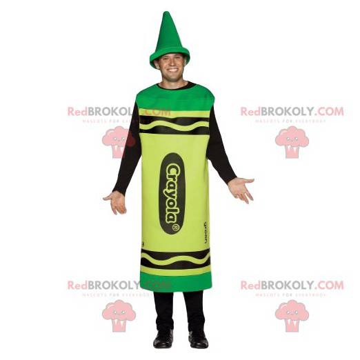 Mascotte de crayon de couleur vert géant - Redbrokoly.com